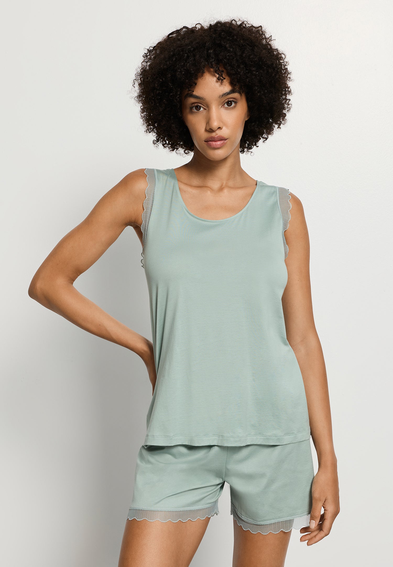 Inaya Sleeveless Short Pyjama | Dark Seafoam 74738-2733