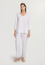 Inaya L/Slv Pyjama Crop Pants | White 74739-101