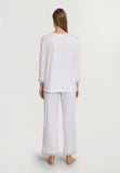 Inaya L/Slv Pyjama Crop Pants | White 74739-101