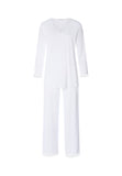 Inaya L/Slv Pyjama Crop Pants | White 74739-101