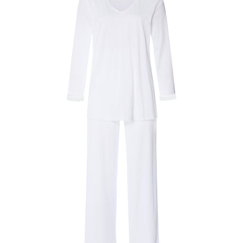 Inaya L/Slv Pyjama Crop Pants | White 74739-101