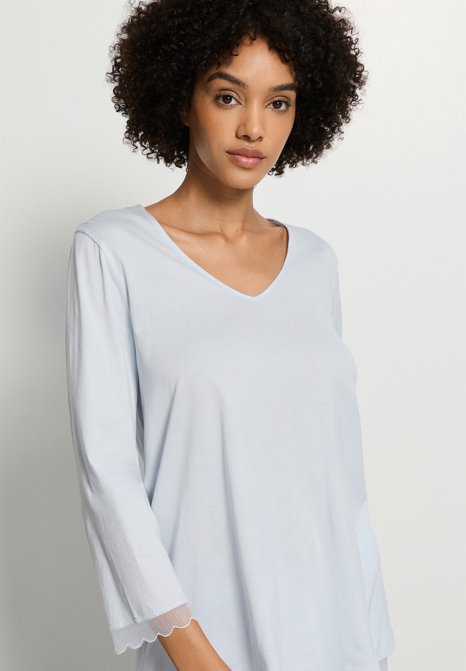 Inaya L/Slv Pyjama Crop Pants | Watery Blue 74739-2244