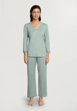 Inaya L/Slv Pyjama Crop Pants | Dark Seafoam 74739-2733