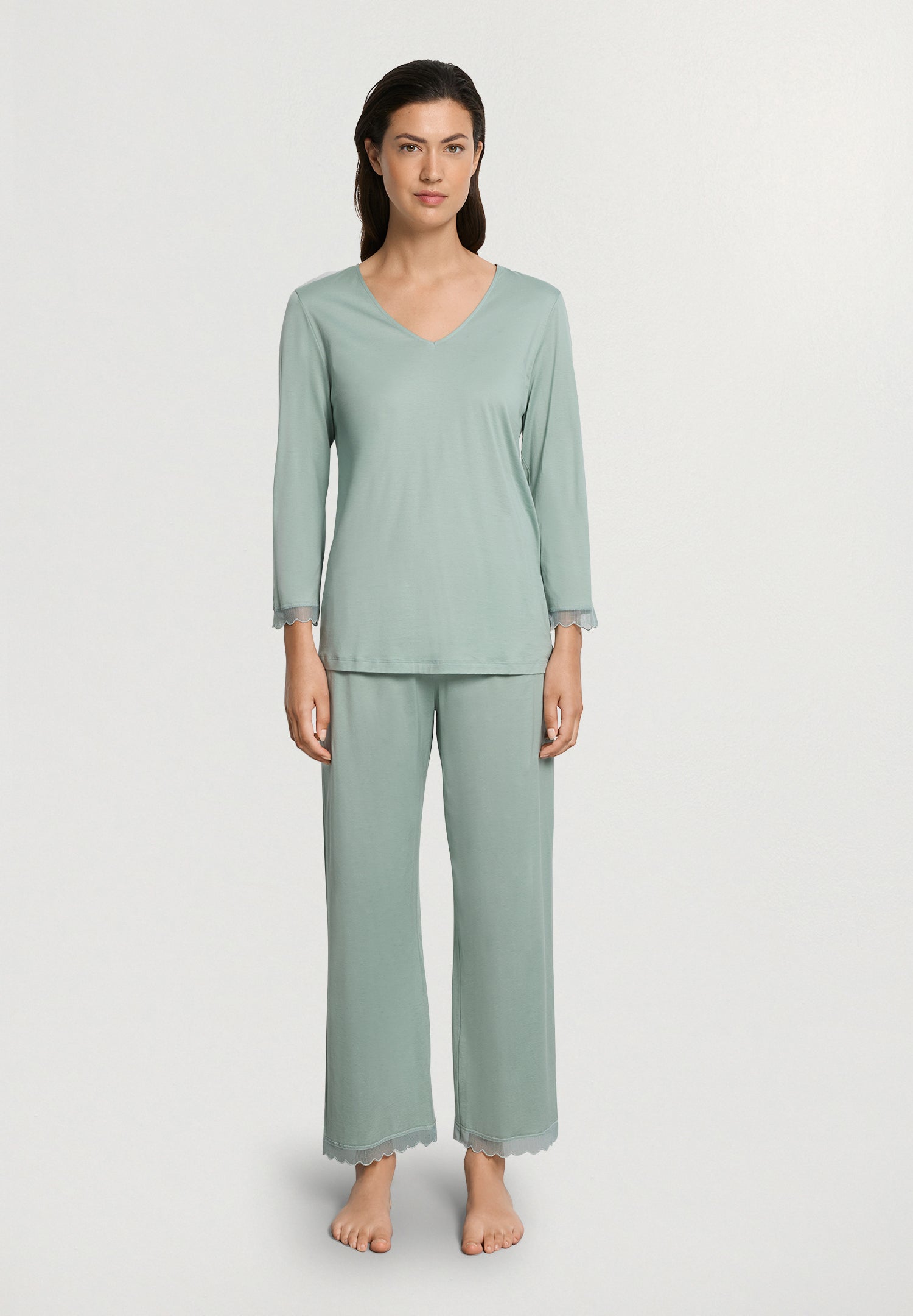Inaya L/Slv Pyjama Crop Pants | Dark Seafoam 74739-2733