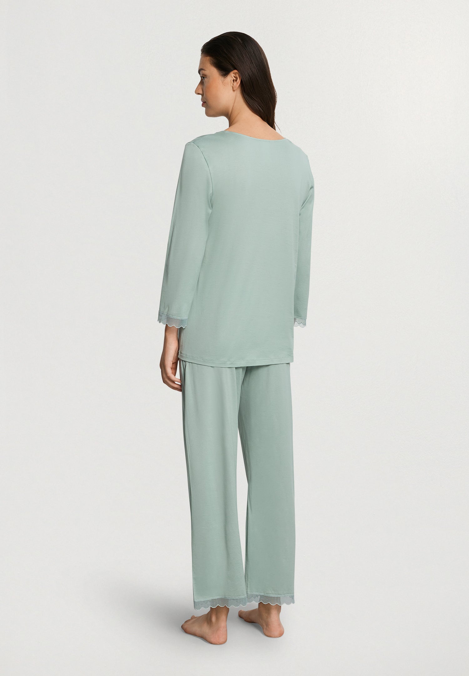 Inaya L/Slv Pyjama Crop Pants | Dark Seafoam 74739-2733