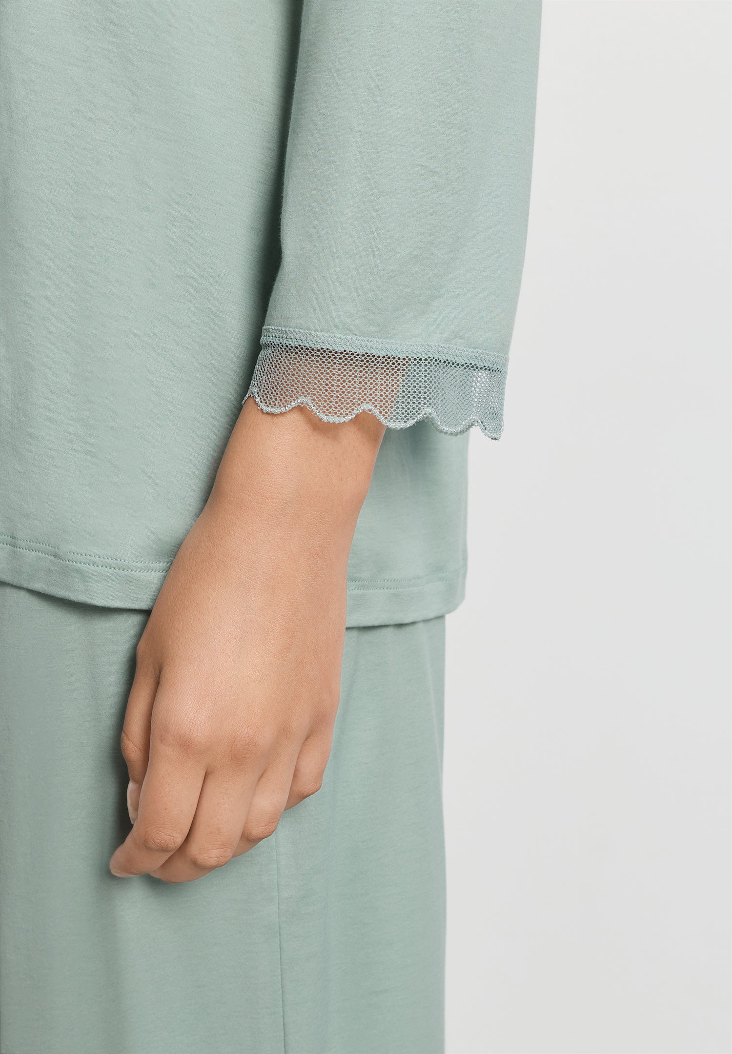 Inaya L/Slv Pyjama Crop Pants | Dark Seafoam 74739-2733