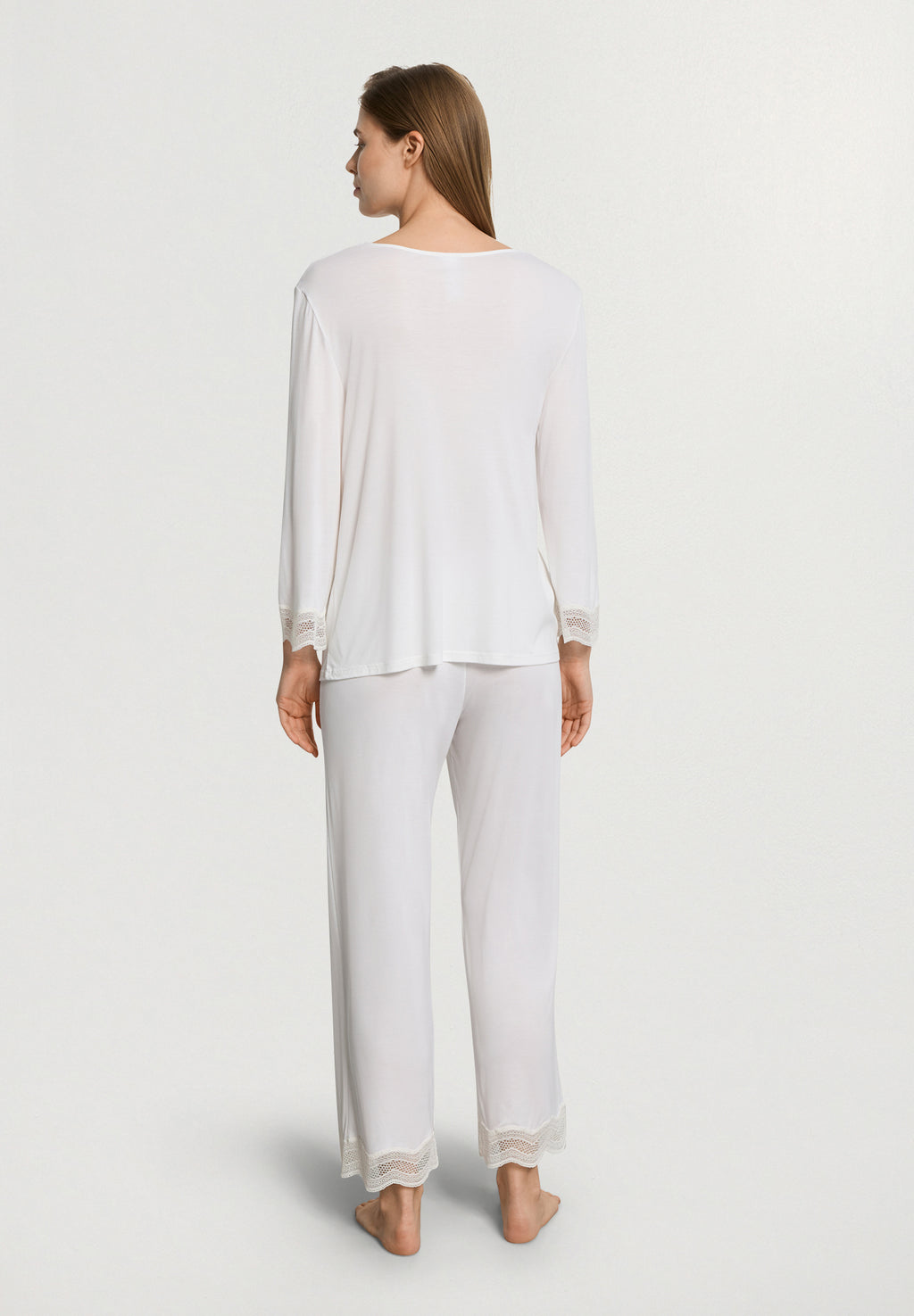 Cira L/Slv Pyjama Crop Pants | Off White 74743-102