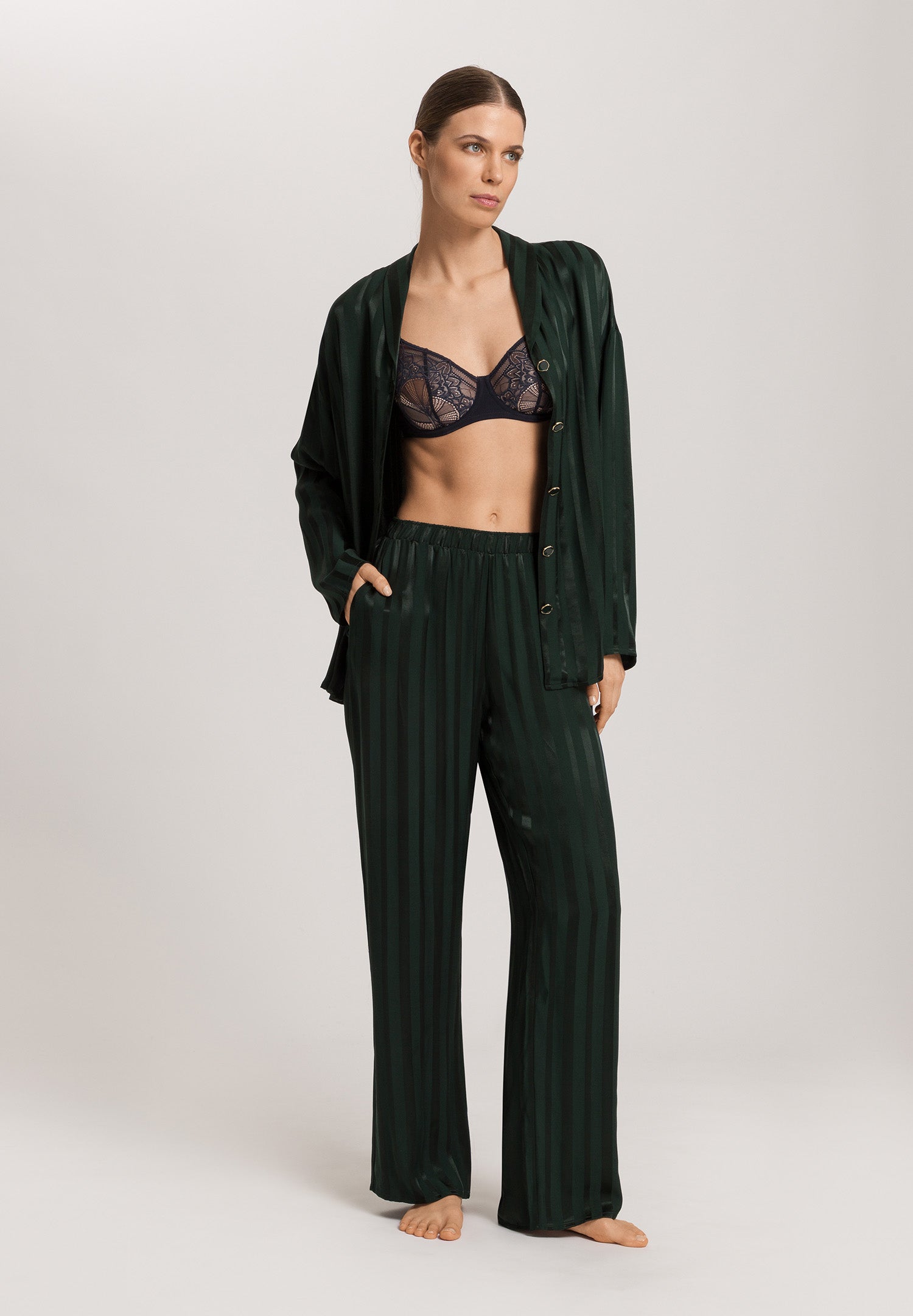Indra Jacquard Stripe Pants | Dark Malachite 74759-2709