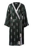 Indra Semi Sheer Geometric Stripe Robe | Graphit Melange 74761-3060