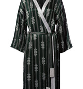 Indra Semi Sheer Geometric Stripe Robe | Graphit Melange 74761-3060