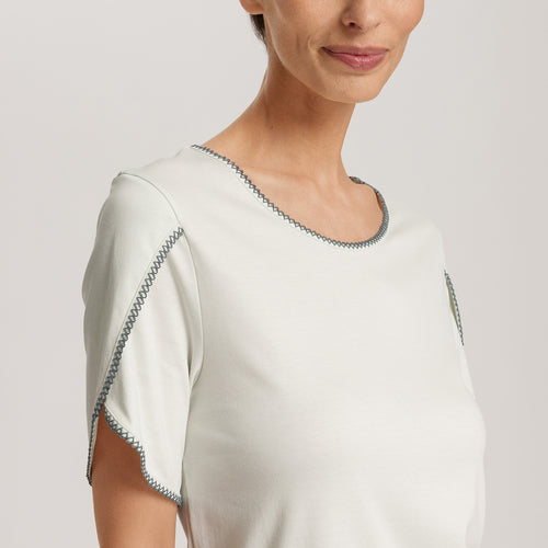 Una Crochetta Stitch Cotton Nightgown | Green Beryl 74771-2707