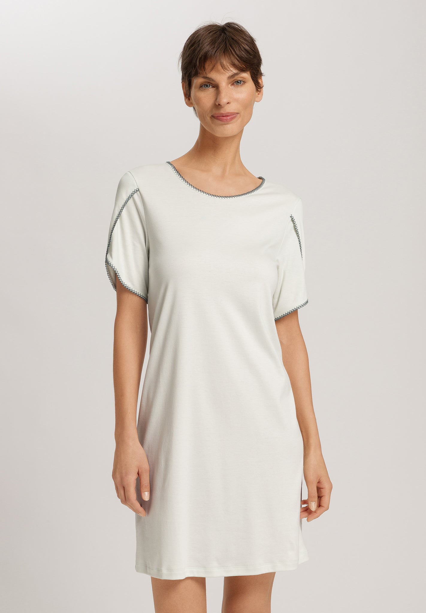 Una Crochetta Stitch Cotton Nightgown | Green Beryl 74771-2707