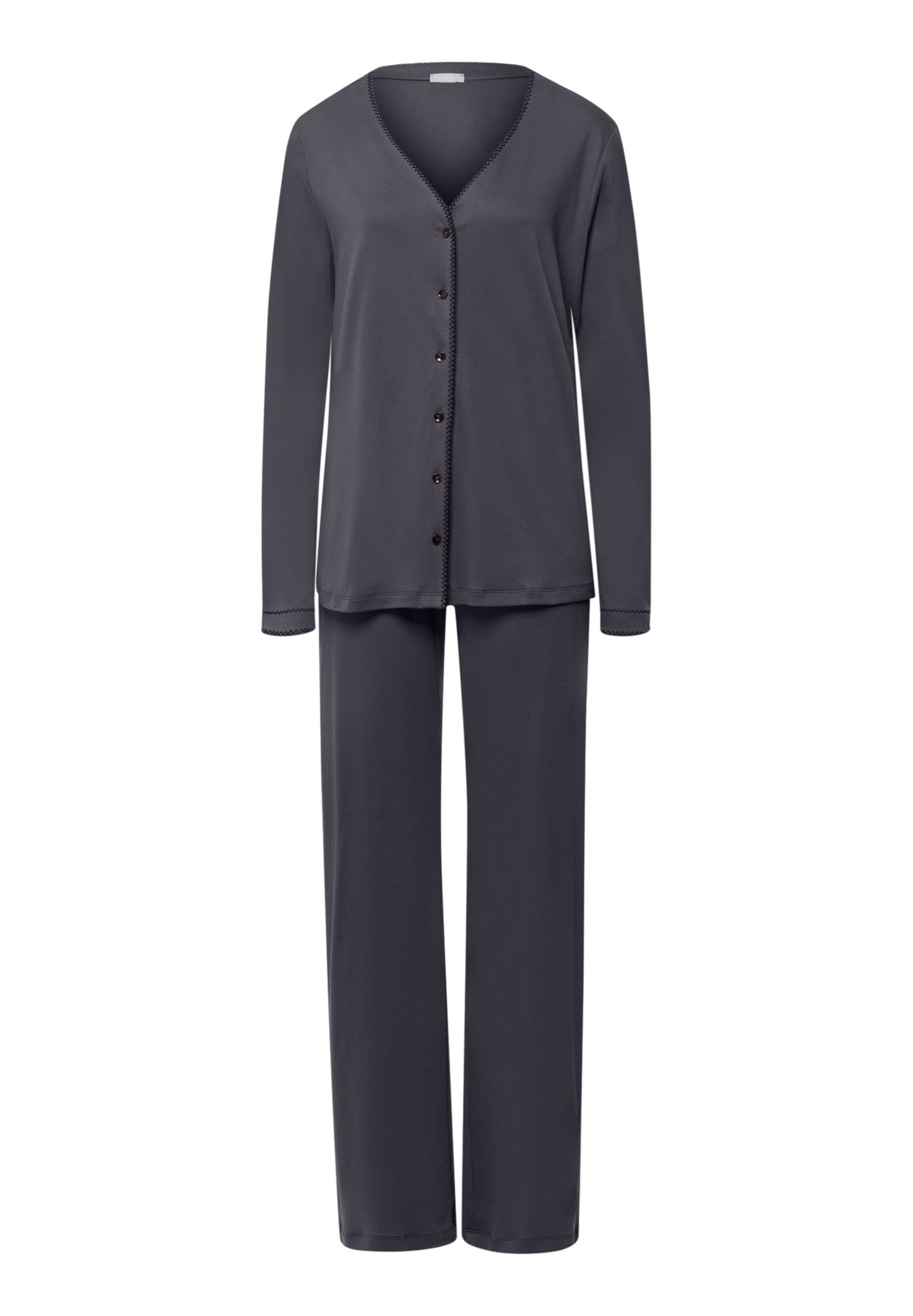 Una Crochetta Stitch Cotton Pajama Set | Black Pearl 74773-2183