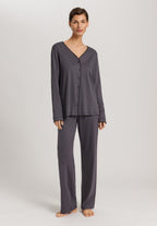 Una Crochetta Stitch Cotton Pajama Set | Black Pearl 74773-2183