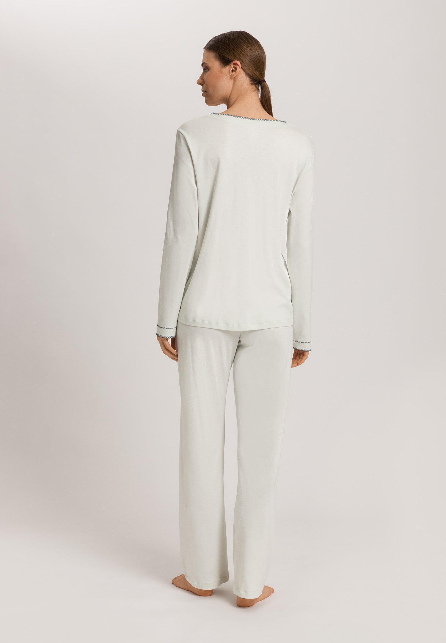 Una Crochetta Stitch Cotton Pajama Set | Green Beryl 74773-2707