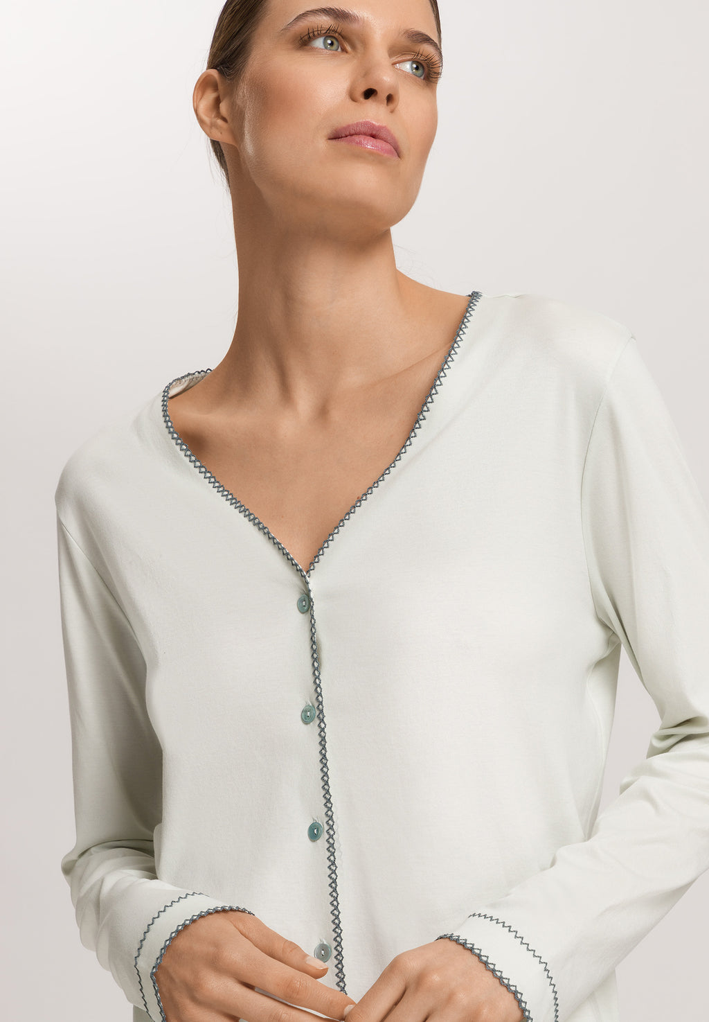 Una Crochetta Stitch Cotton Pajama Set | Green Beryl 74773-2707