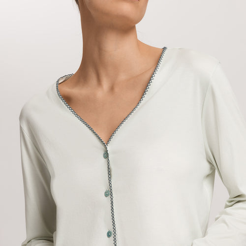 Una Crochetta Stitch Cotton Pajama Set | Green Beryl 74773-2707