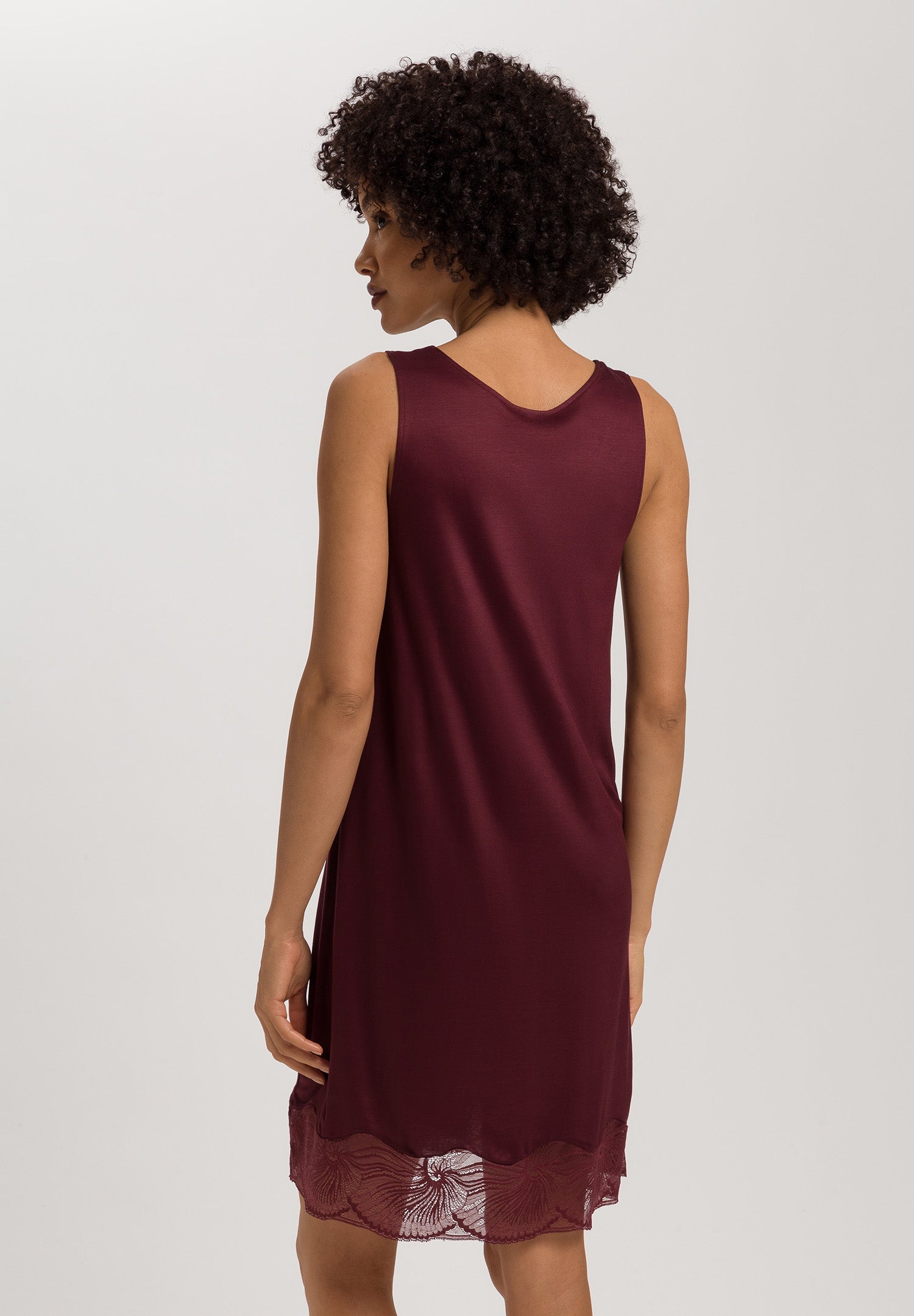 Lilith Tencel™ Lace Trim Tank Nightgown | Vivid Brown 74779-2421