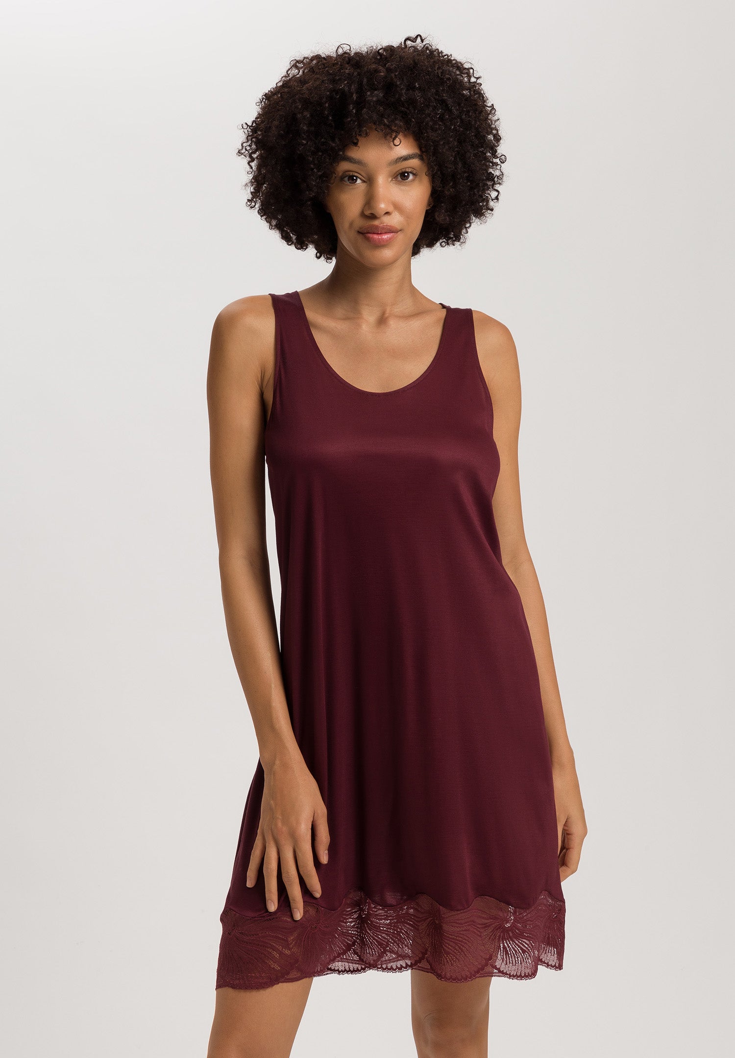 Lilith Tencel™ Lace Trim Tank Nightgown | Vivid Brown 74779-2421