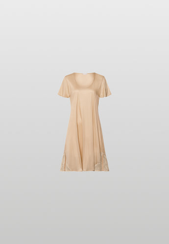 beige nightgown on grey background