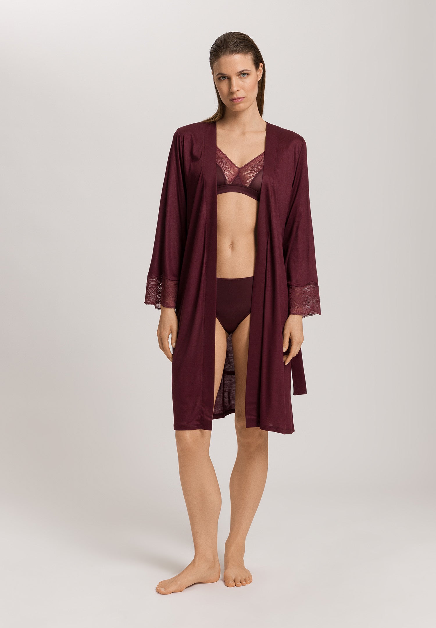 Lilith Tencel™ Lace Trim Robe | Vivid Brown 74782-2421