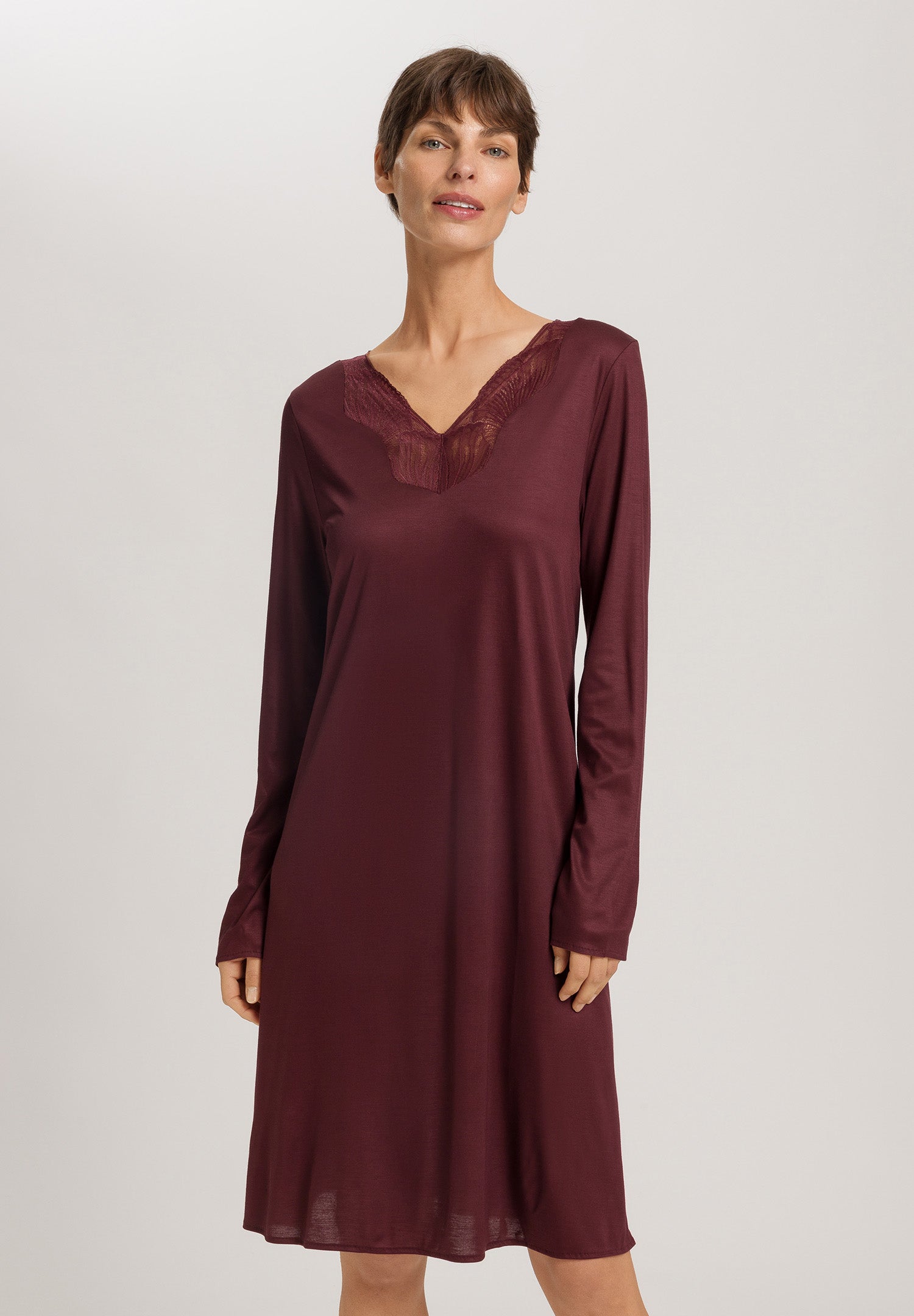 Lilith Tencel™ Lace Trim Nightgown | Vivid Brown 74783-2421