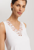 Kalea Floral Tulle Cotton Tank Nightgown | Off White 74784-102