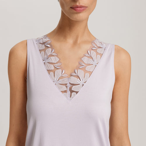 Kalea Floral Tulle Cotton Tank Nightgown | Pink Lavender 74784-2463
