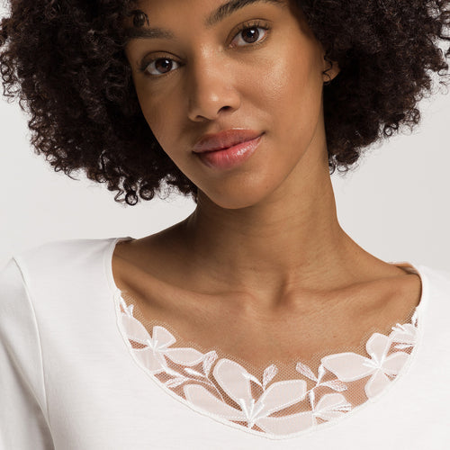 Kalea Floral Tulle Cotton Nightgown | Off White 74785-102