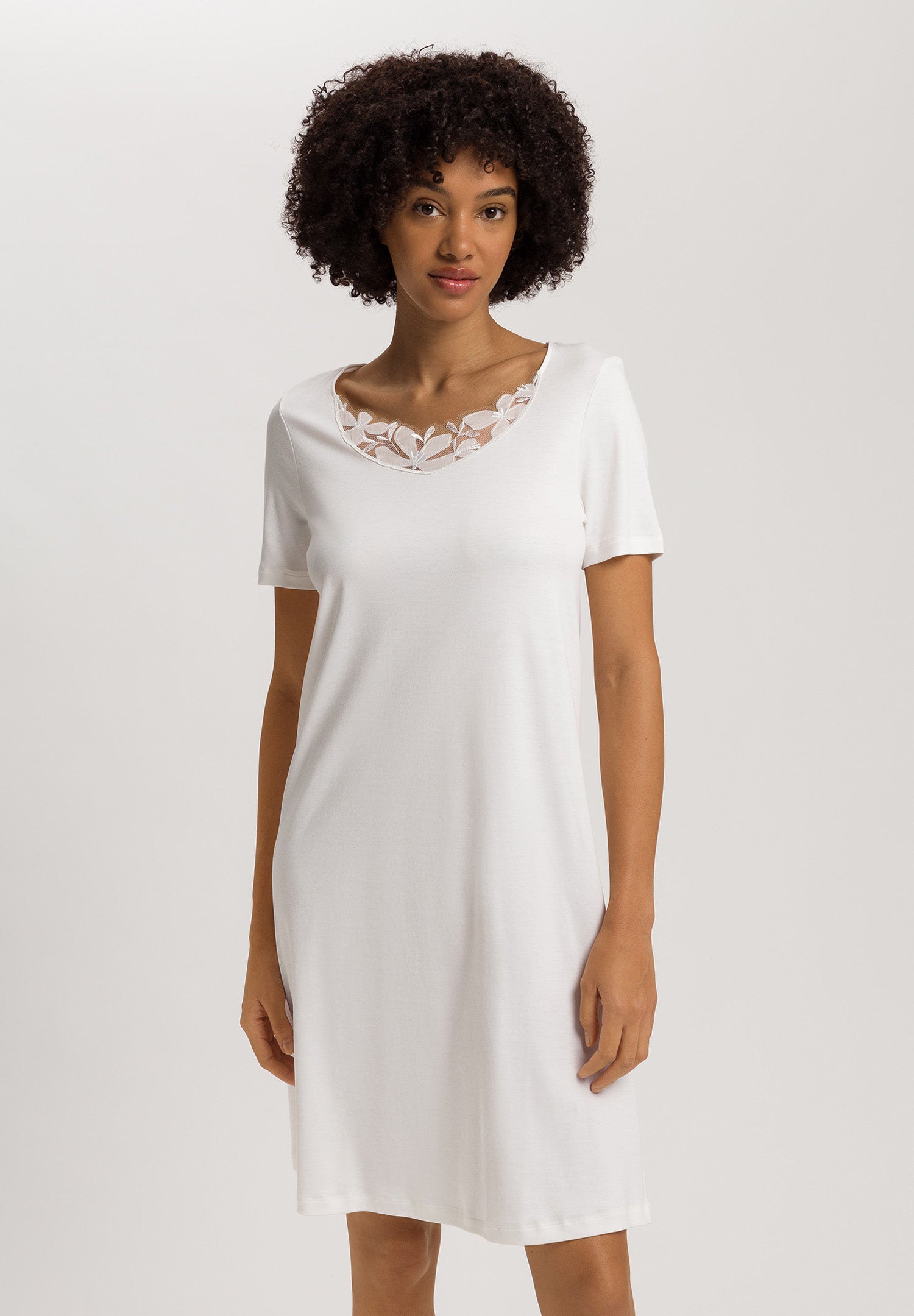 Kalea Floral Tulle Cotton Nightgown | Off White 74785-102