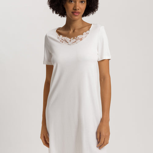 Kalea Floral Tulle Cotton Nightgown | Off White 74785-102