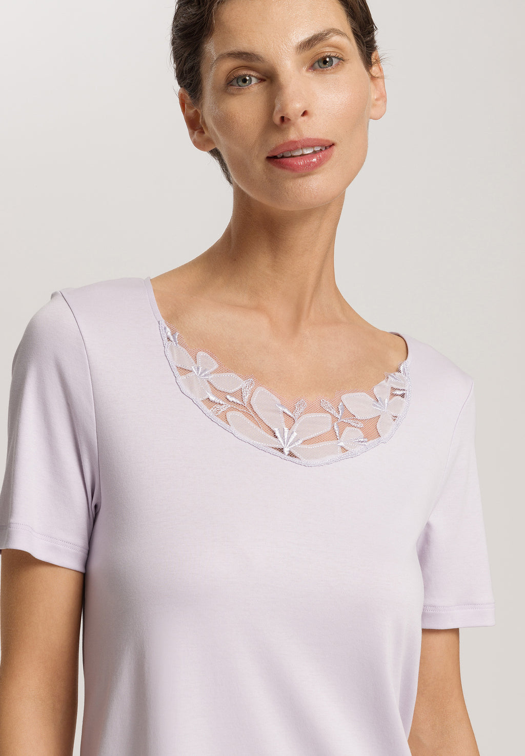 Kalea Floral Tulle Cotton Nightgown | Pink Lavender 74785-2463