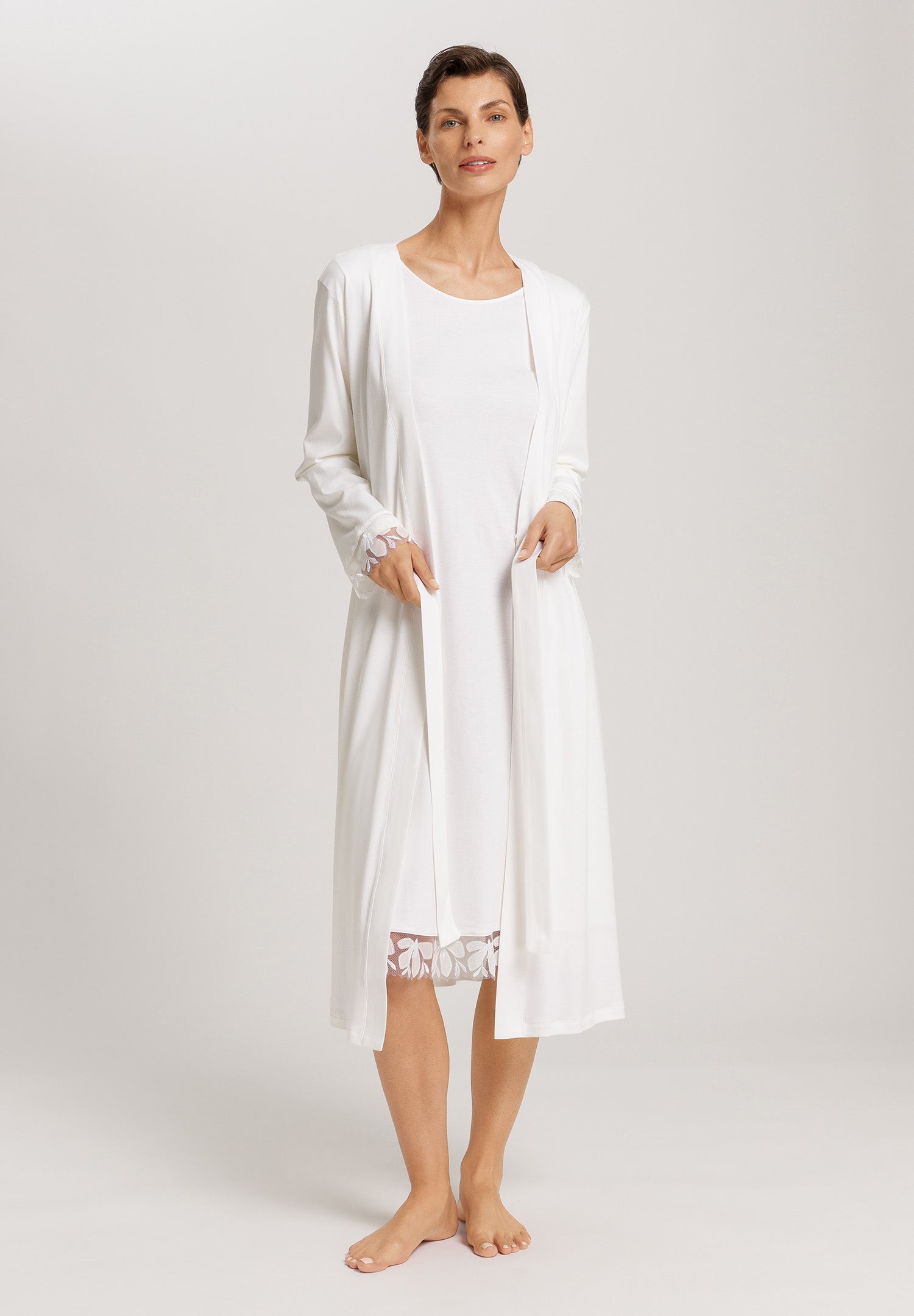 Kalea Floral Tulle Cotton Nightgown | Off White 74786-102