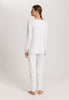 Kalea Floral Tulle Cotton Pajama Set | Off White 74788-102
