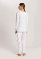 Kalea Floral Tulle Cotton Pajama Set | Off White 74788-102