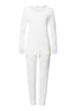 Kalea Floral Tulle Cotton Pajama Set | Off White 74788-102
