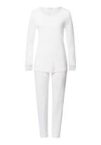 Kalea Floral Tulle Cotton Pajama Set | Off White 74788-102