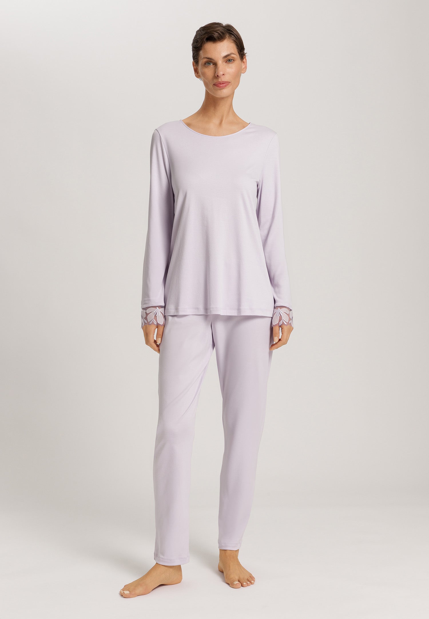 Kalea Floral Tulle Cotton Pajama Set | Pink Lavender 74788-2463