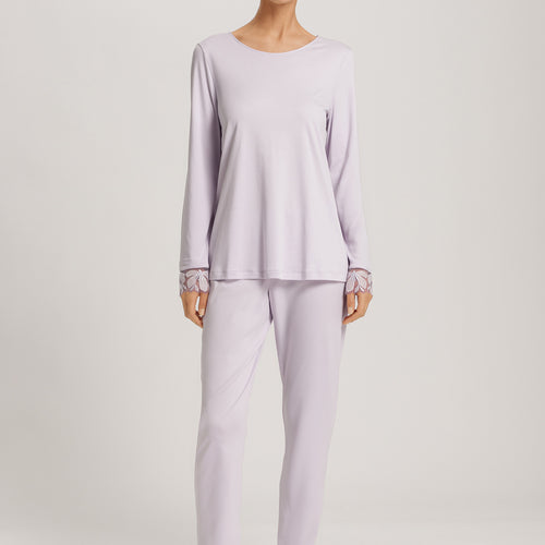 Kalea Floral Tulle Cotton Pajama Set | Pink Lavender 74788-2463