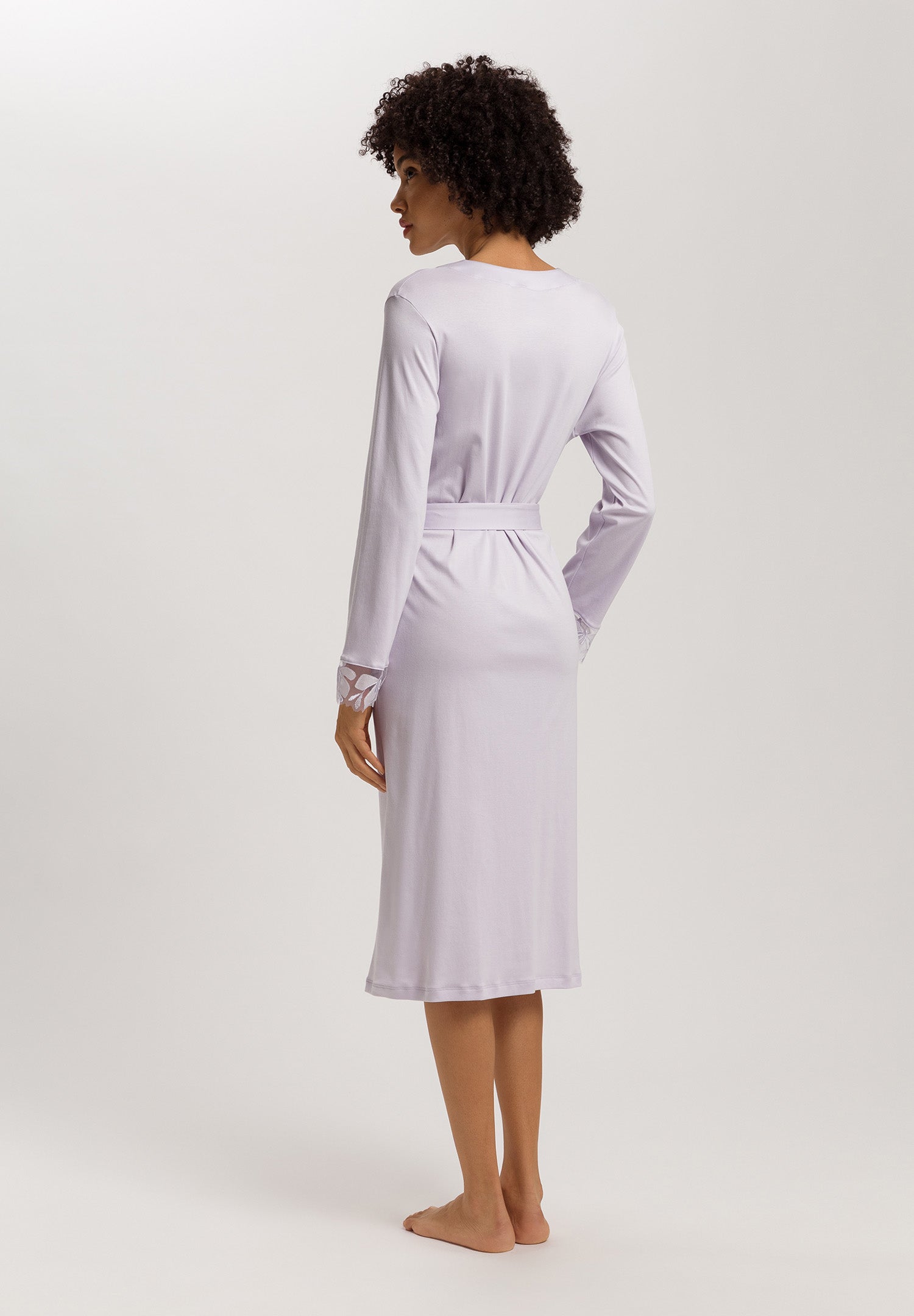 Kalea Floral Tulle Cotton Robe | Pink Lavender 74789-2463