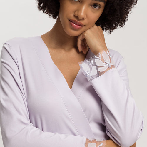 Kalea Floral Tulle Cotton Robe | Pink Lavender 74789-2463