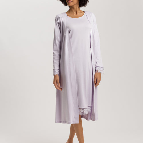 Kalea Floral Tulle Cotton Robe | Pink Lavender 74789-2463