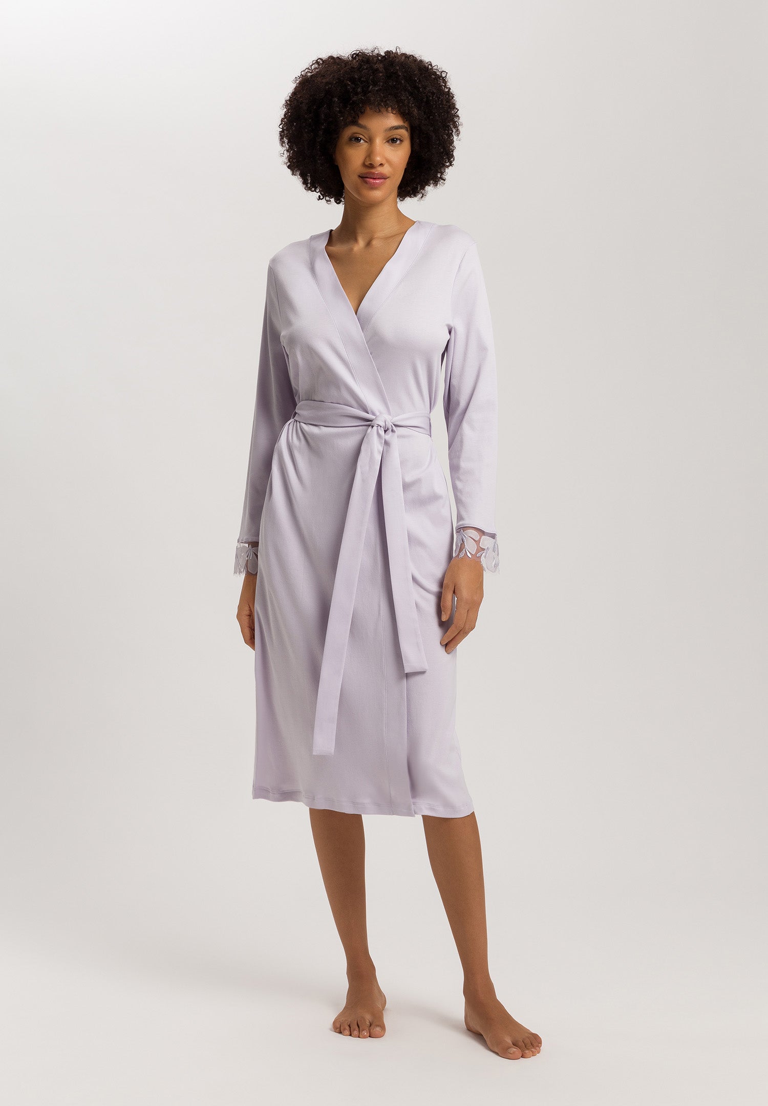 Kalea Floral Tulle Cotton Robe | Pink Lavender 74789-2463
