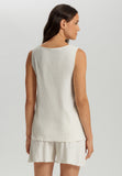 Serena Cotton And Linen Short Pajama Set | Misty White 74793-2123