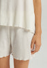 Serena Cotton And Linen Short Pajama Set | Misty White 74793-2123