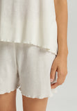 Serena Cotton And Linen Short Pajama Set | Misty White 74793-2123