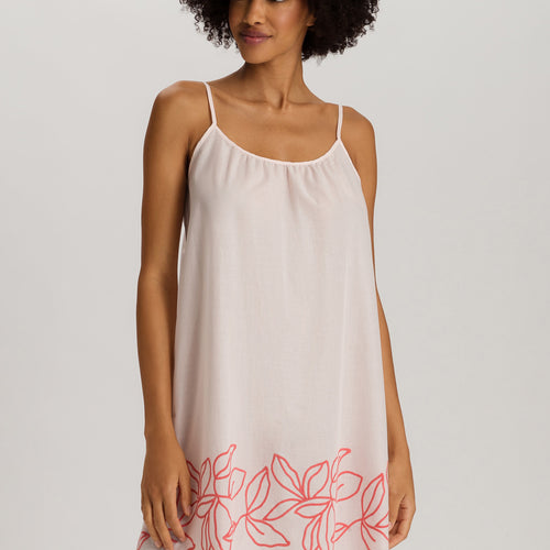 Liz Cotton Spaghetti Chemise With Embroidery 100cm | Melon Soda 74795-2337