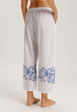 Liz Cotton Crop Pants With Embroidery | White 74798-101