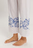 Liz Cotton Crop Pants With Embroidery | White 74798-101