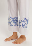 Liz Cotton Crop Pants With Embroidery | White 74798-101